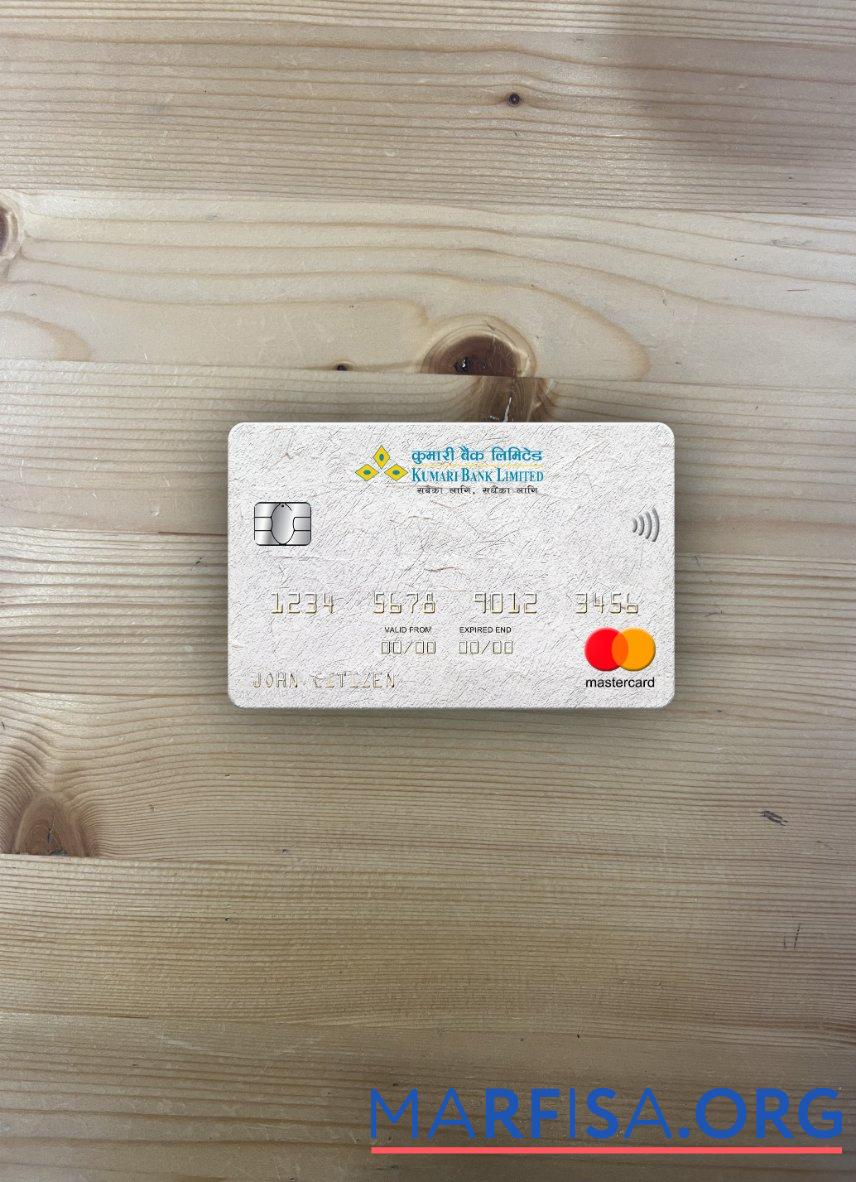 Realistic Nepal Kumari Bank mastercard photolook front sample